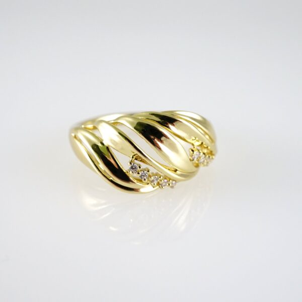 R871 RING - ANILLO - Zircon Stone - 14K Real Color