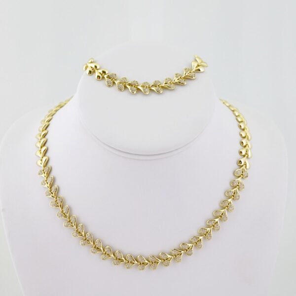SET1644 Gargantilla & Pulsera - Choker W - Bracelet - Zircon Stone - 14K Real Color