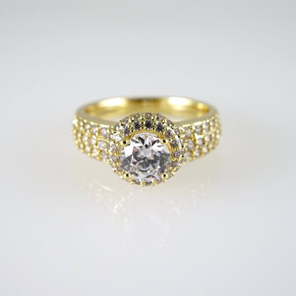R876 RING - ANILLO - Zircon Stone - 14K Real Color