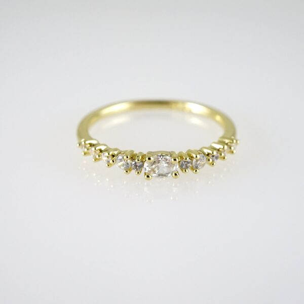 R877 RING - ANILLO - Zircon Stone - 14K Real Color