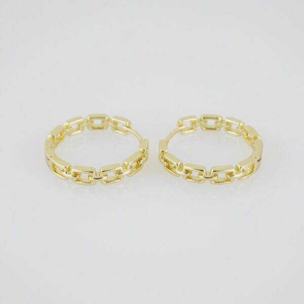 E1938 Earrings - Aretes - Plain - 14k Real Color