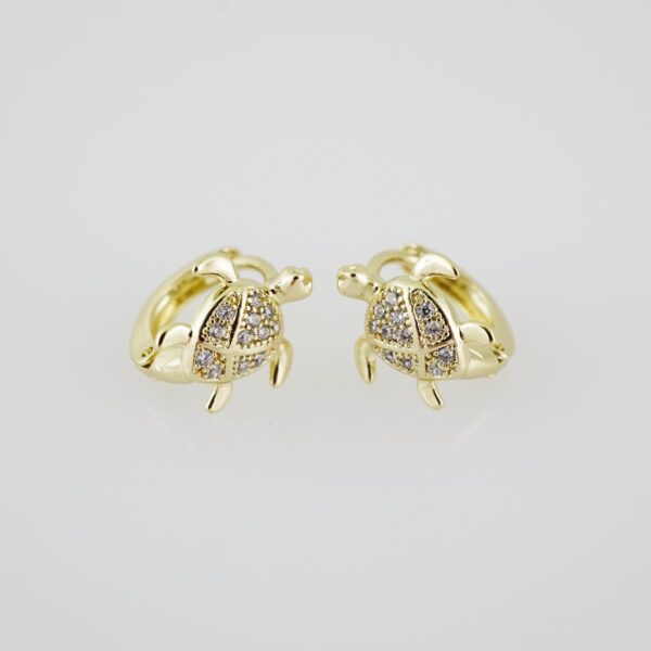 E1939 Earrings - Aretes - Zircon Stone - 14K Real Color