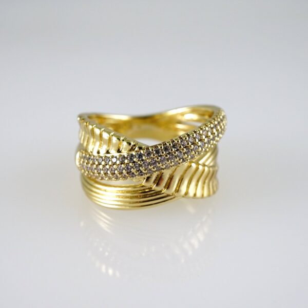 R879 RING - ANILLO - Zircon Stone - 14K Real Color