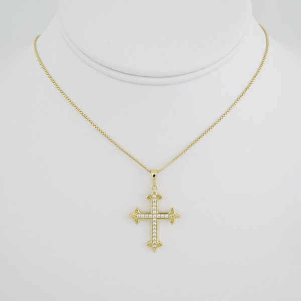 SET1483 Cadenas - Colgante - Chain W - Pendants - 14K Real Color - Zircon Stone 2mmX45cm
