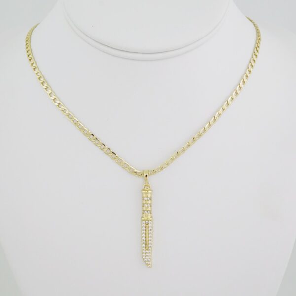 SET1485 Cadenas - Colgante - Chain W - Pendants - 14K Real Color - Zircon Stone 3mmX60cm