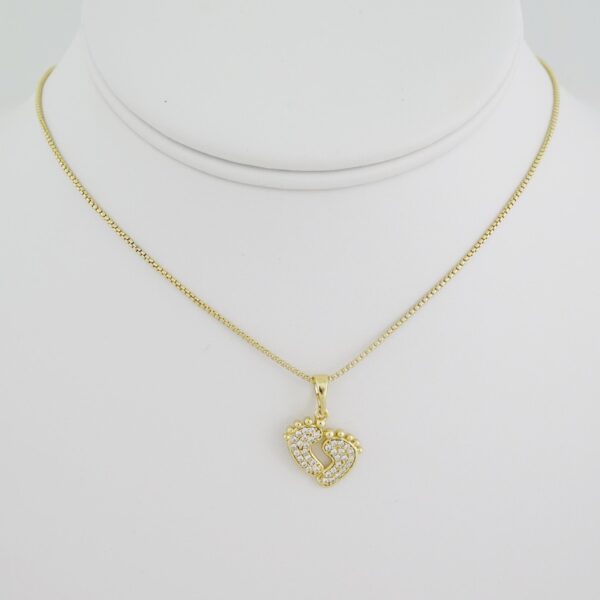 SET1484 Cadenas - Colgante - Chain W - Pendants - 14K Real Color - Zircon Stone 2mmX45cm