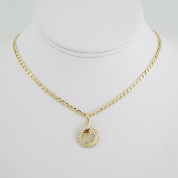 SET1487 Cadenas - Colgante - Chain W - Pendants - 14K Real Color - Zircon Stone 3mmX45cm