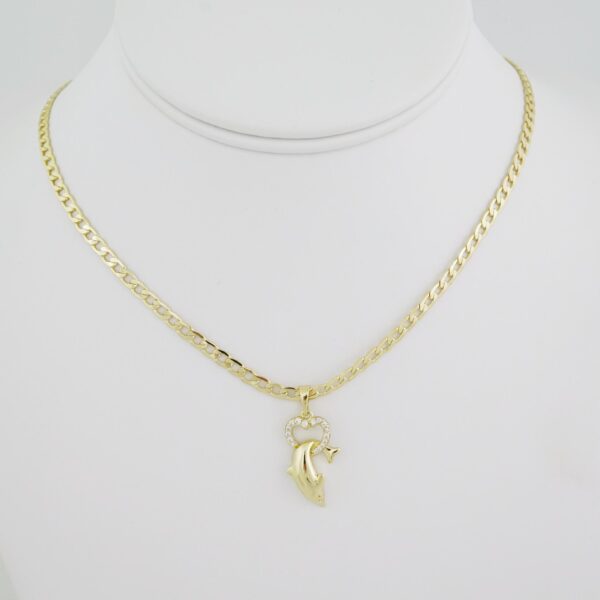 SET1490 Cadenas - Colgante - Chain W - Pendants - 14K Real Color - Zircon Stone 3mmX45cm