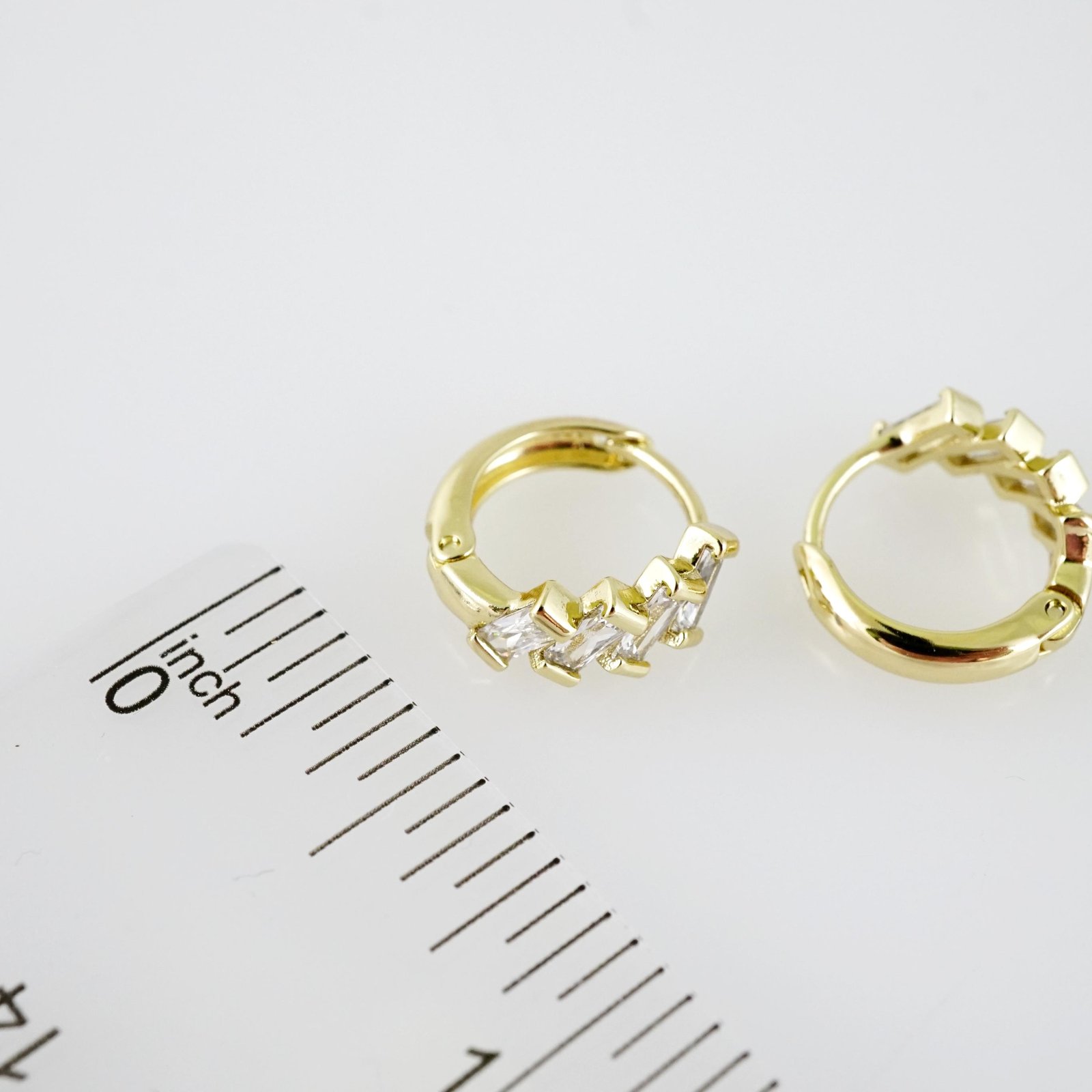 E2227 Earrings - Aretes - Zircon Stone - 14K Real Color - Image 3
