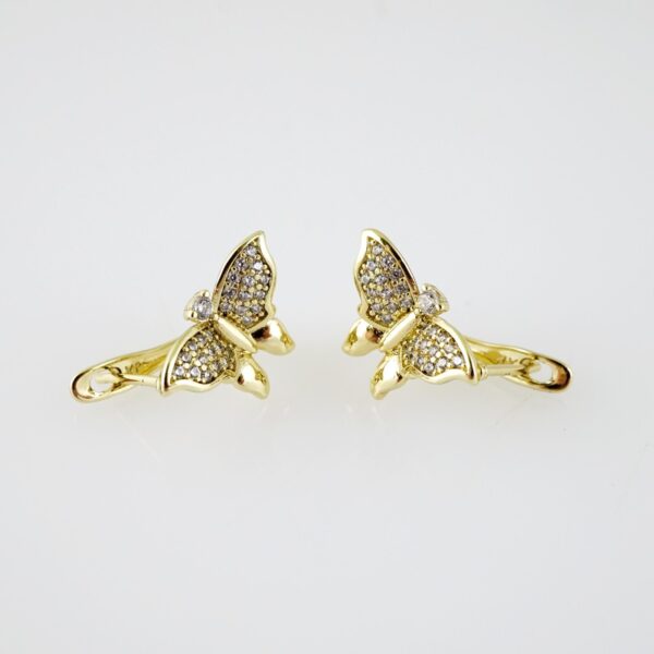 E2228 Earrings - Aretes - Zircon Stone - 14K Real Color