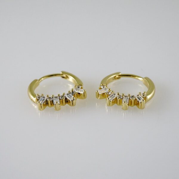 E2352 Earrings - Aretes - Zircon Stone - 14K Real Color