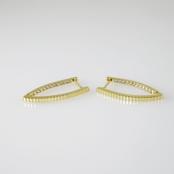 E2354 Earrings - Aretes - Zircon Stone - 14K Real Color