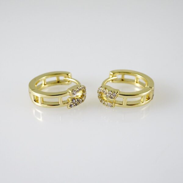 E2355 Earrings - Aretes - Zircon Stone - 14K Real Color