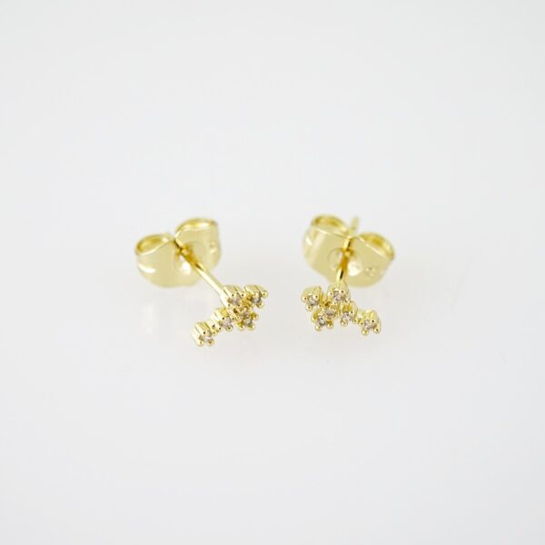 E1941 Earrings - Aretes - Zircon Stone - 14K Real Color