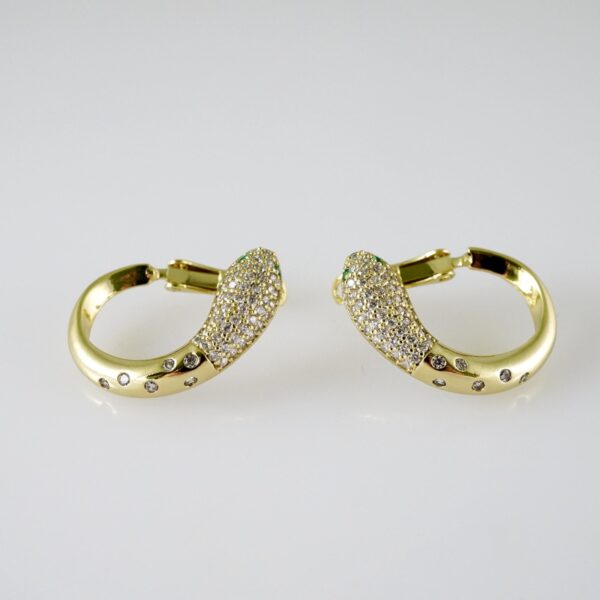 E2356 Earrings - Aretes - Zircon Stone - 14K Real Color