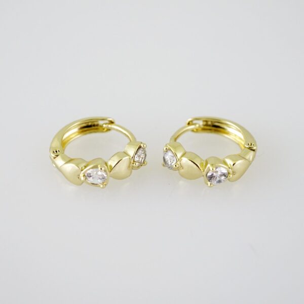 E1943 Earrings - Aretes - Zircon Stone - 14K Real Color