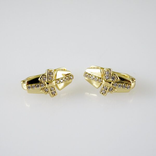 E2358 Earrings - Aretes - Zircon Stone - 14K Real Color