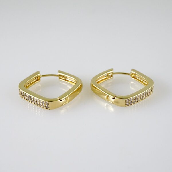 E2360 Earrings - Aretes - Zircon Stone - 14K Real Color