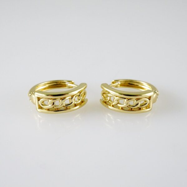 E2361 Earrings - Aretes - Zircon Stone - 14K Real Color