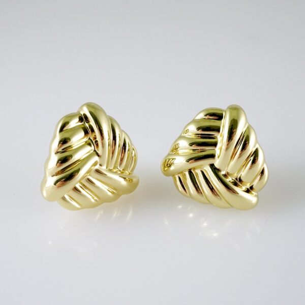 E2363 Earrings - Aretes - Plain - 14K Real Color