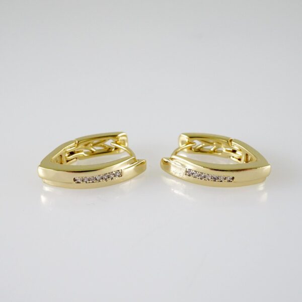 E2366 Earrings - Aretes - Zircon Stone - 14K Real Color