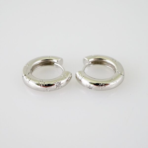 E1954 Earrings - Aretes - Zircon Stone - Silver Color