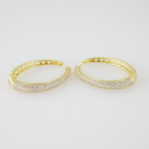 E1956 Earrings - Aretes - Zircon Stone - 14K Real Color