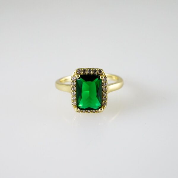 R737 RING - ANILLO - Zircon Stone - 14K Real Color