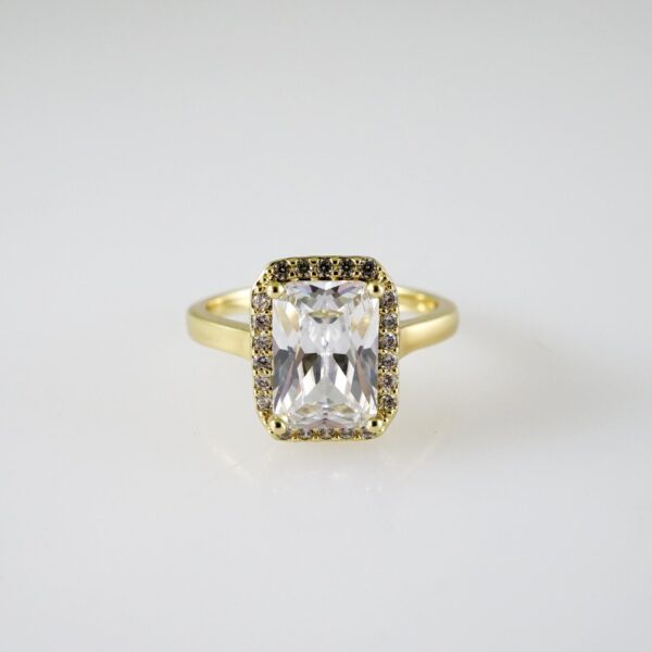 R738 RING - ANILLO - Zircon Stone - 14K Real Color