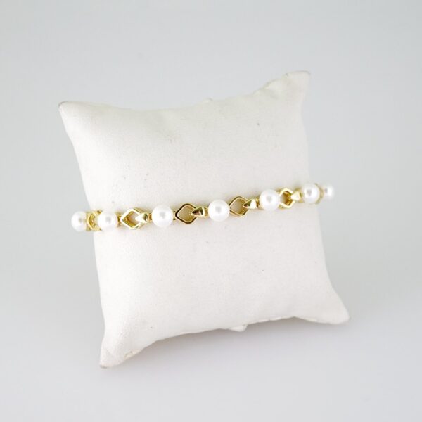B1403 Bracelet - Pulseras - Zircon Stone - 14K Real Color - Pearl