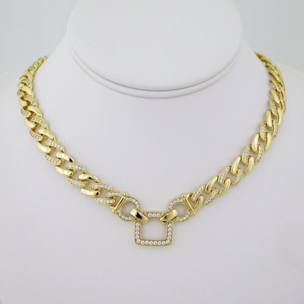 SET1497 Gargantilla - Choker W - Zircon Stone - 14K Real Color