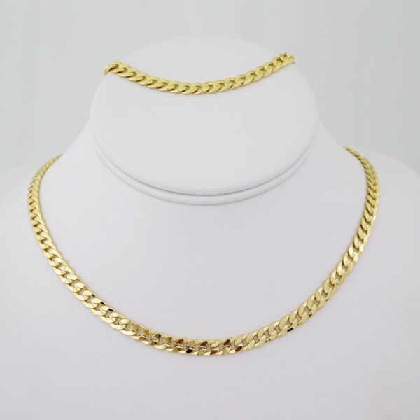 SET1499 Gargantilla & Pulsera - Choker W - Bracelet - Plain - 14K Real Color - 6mmX45cm