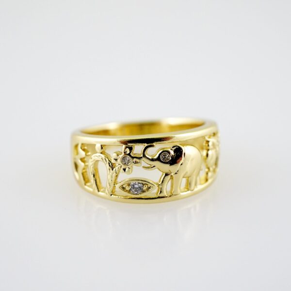 R741 RING - ANILLO - Zircon Stone - 14K Real Color