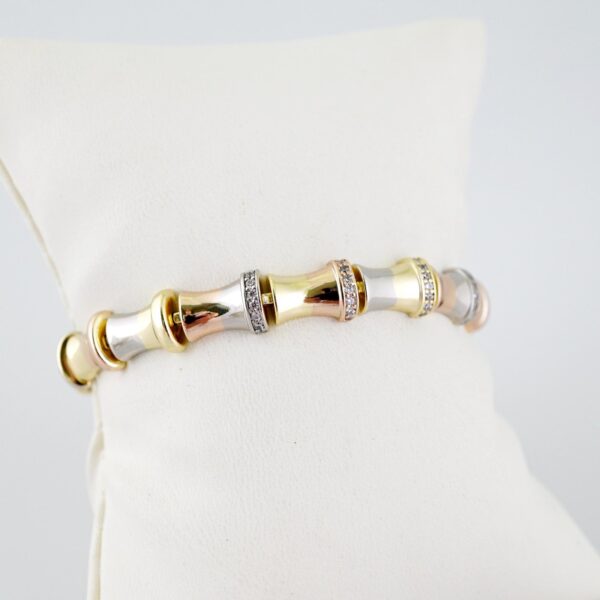 B1587  Bracelet - Pulseras - Zircon Stone - Three Tone