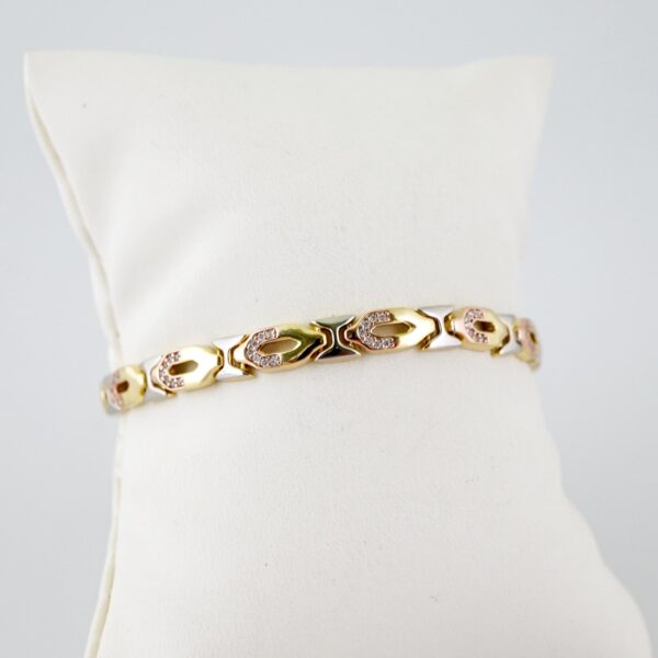 B1589  Bracelet - Pulseras - Zircon Stone - Three Tone