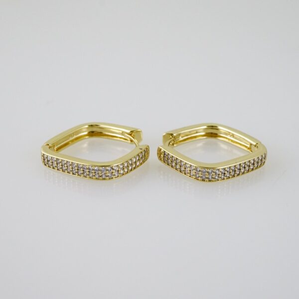 E2235 Earrings - Aretes - Zircon Stone - 14K Real Color