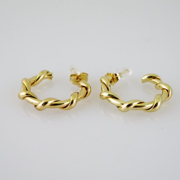 E2236 Earrings - Aretes - Plain - 14K Real Color