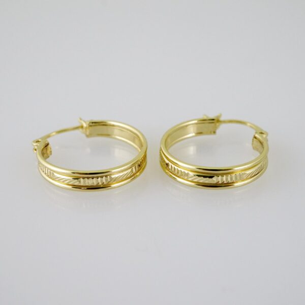E2237 Earrings - Aretes - Plain - 14K Real Color