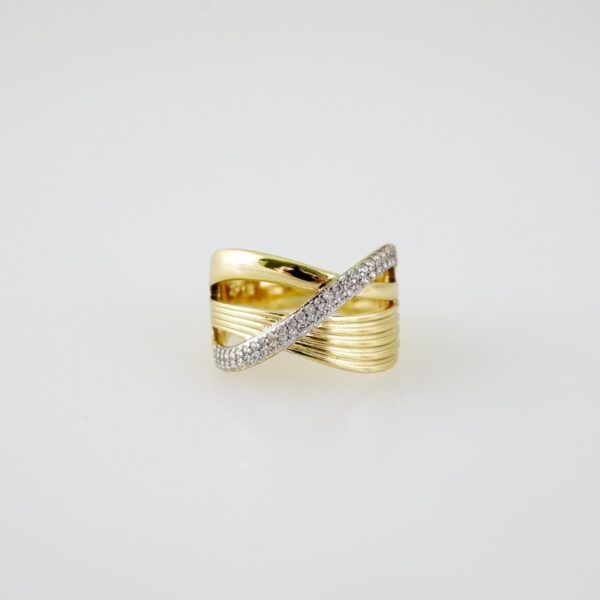 R716 RING - ANILLO - Zircon Stone - 14K Real Color