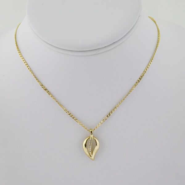 SET1686 Cadenas - Colgante - Aretes - Chain W - Pendants- Earrings - 14K Real Color - Zircon Stone - 2mmx45cm