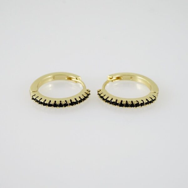 E1971 Earrings - Aretes - Zircon Stone - 14K Real Color