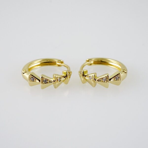 E1972 Earrings - Aretes - Zircon Stone - 14K Real Color