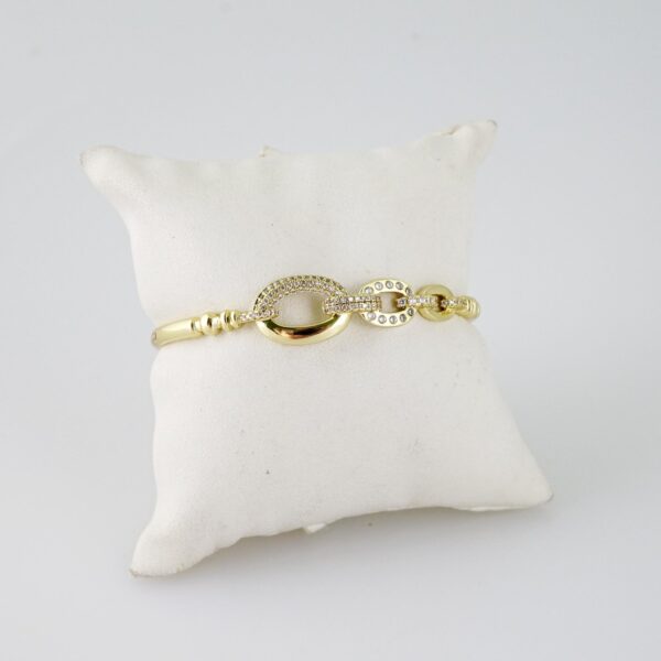 P374 Bangles - Pulsos -  14K Real Color - Zircon Stone