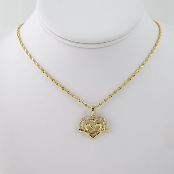 SET1501 Cadenas - Colgante - Chain W - Pendants - 14K Real Color - Zircon Stone 2mmX45cm