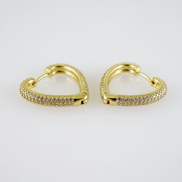 E2372 Earrings - Aretes - Zircon Stone - 14K Real Color