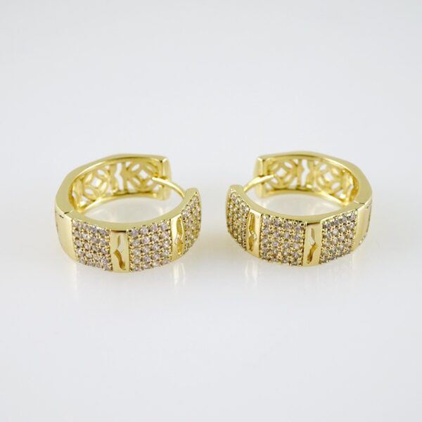 E2374 Earrings - Aretes - Plain - 14K Real Color