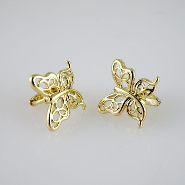 E2376 Earrings - Aretes - Three Tone - Plain