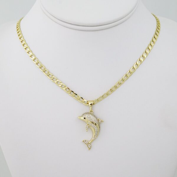 SET1510 Cadenas - Colgantes - Chain - Pendants -  14K Real Color - Zircon Stone - 4mmX45cm