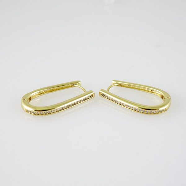 E2387 Earrings - Aretes - Zircon Stone - 14K Real Color