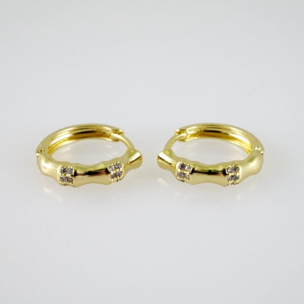 E2399 Earrings - Aretes - Zircon Stone - 14K Real Color